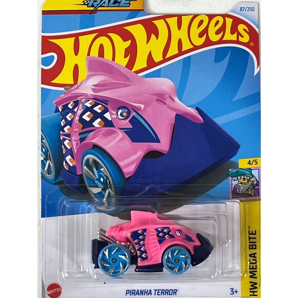 Hot Wheels Piranha Terror HW Mega Bite 2024 Mainline 87/250 Pink Diecast Car - Picture 3 of 7